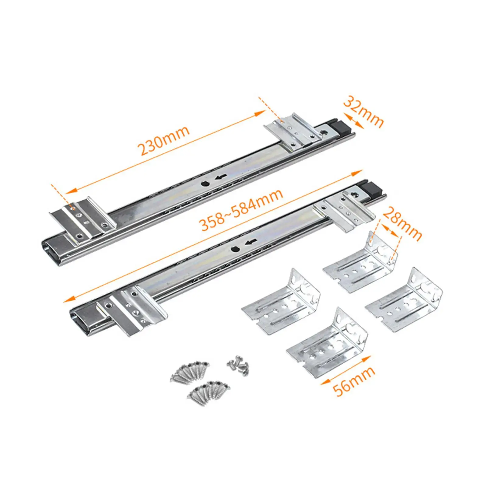 Keyboard Tray Under Desk Pull Out Rail Set Quiet Glide Track for Sliding Desk Workspace Organizer