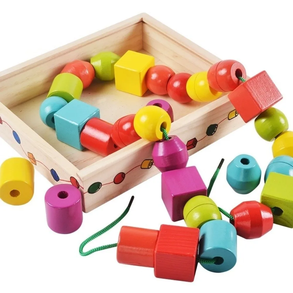 

Colorful Wooden Toys Wooden Material Beaded Design Early Educational Toys Funny Matching Game Color Shape Matching Puzzle