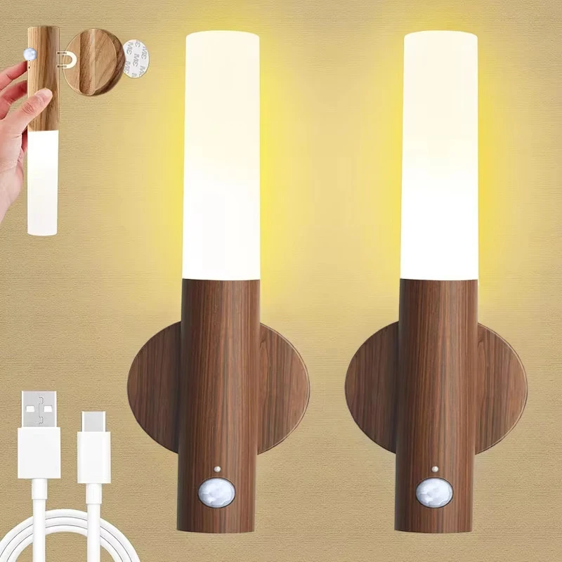 

1Pcs LED Rechargeable Motion Sensor Night Light Smart Induction Wall Lamp for Corridor Closet Bathroom Toilet Home