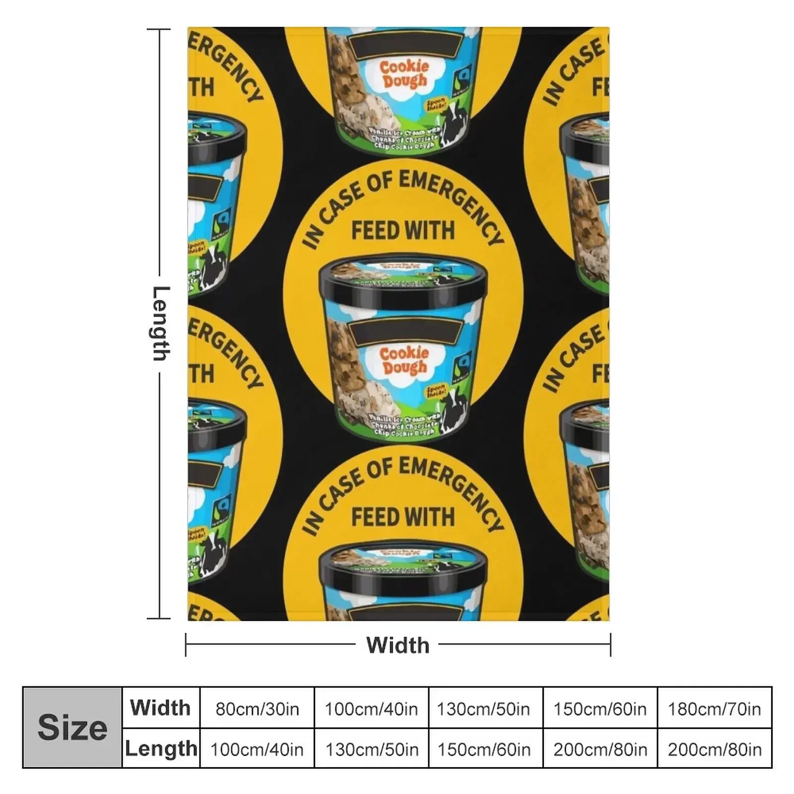 In Case Of Emergency Feed With Ice Cream Throw Blanket Luxury Hair Thins Plush Giant Sofa Blankets