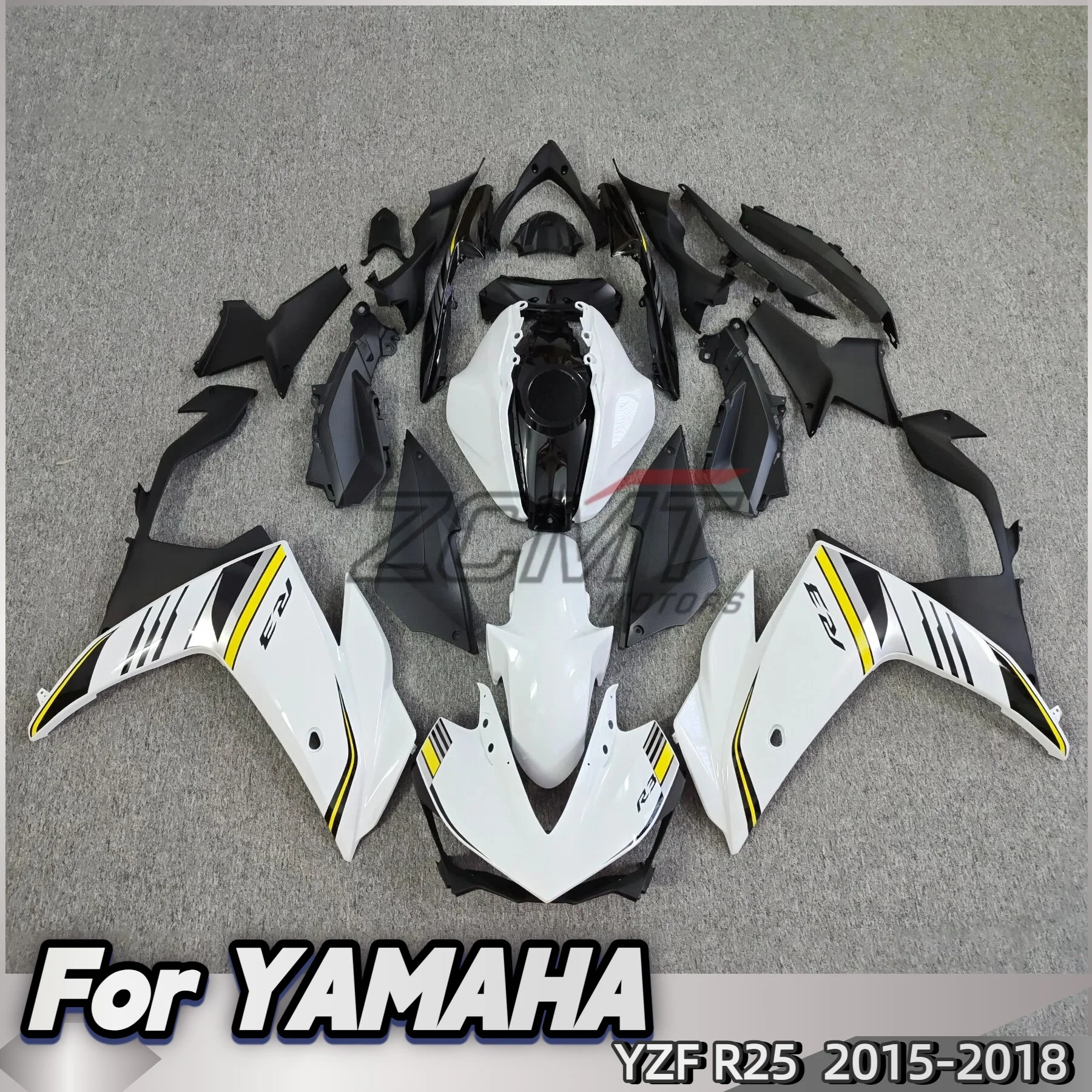 

Injection Fairings For YAMAHA R3 R25 2015-2018 Complete Panels 15 16 17 18 ABS Plastic Panels Kit Body Work Light Black Cowlings