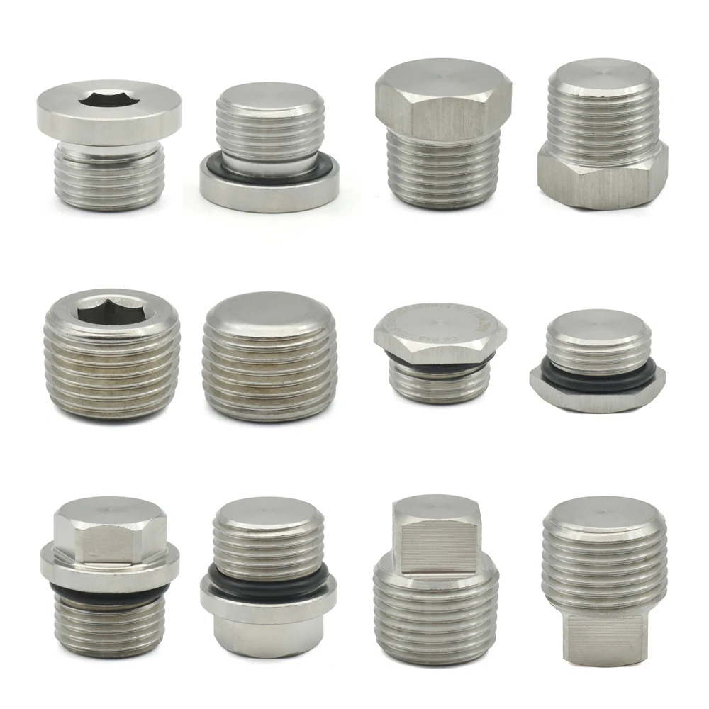 1/8 "3/8" 3/8 "1/4" 1/2 "1/4" 1-1/4 "bsp npt Senk flansch Sechs kantend stopfen kappe 3/4 Edelstahl rohr verschraubungen – Detail 1