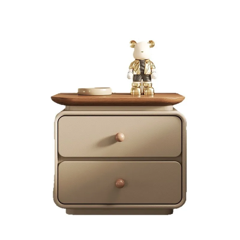 

Medieval cream wind small solid wood bedside table simple, storage bedside table
