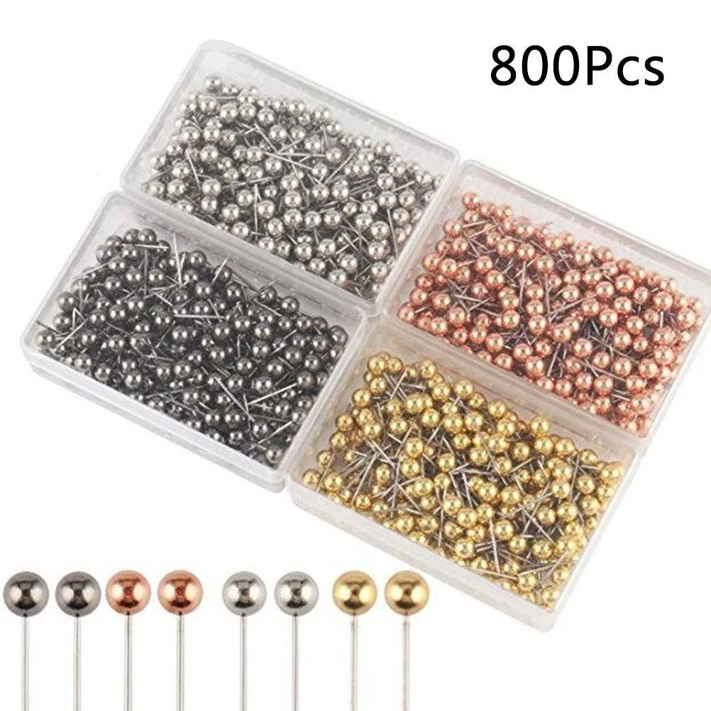 800pcs 4 Colors Round Head Map Flag Push Map Tacks for School Home Office push pins flag push pins map flag pins