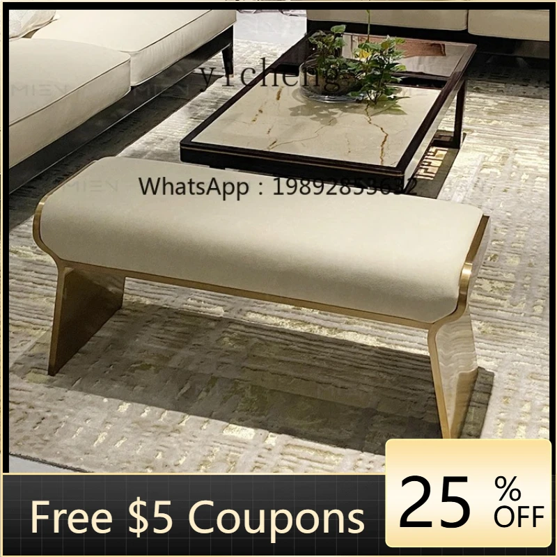 

LL Stainless Steel Bed End Stool Bedroom Bench Home Shoe Changing Stool