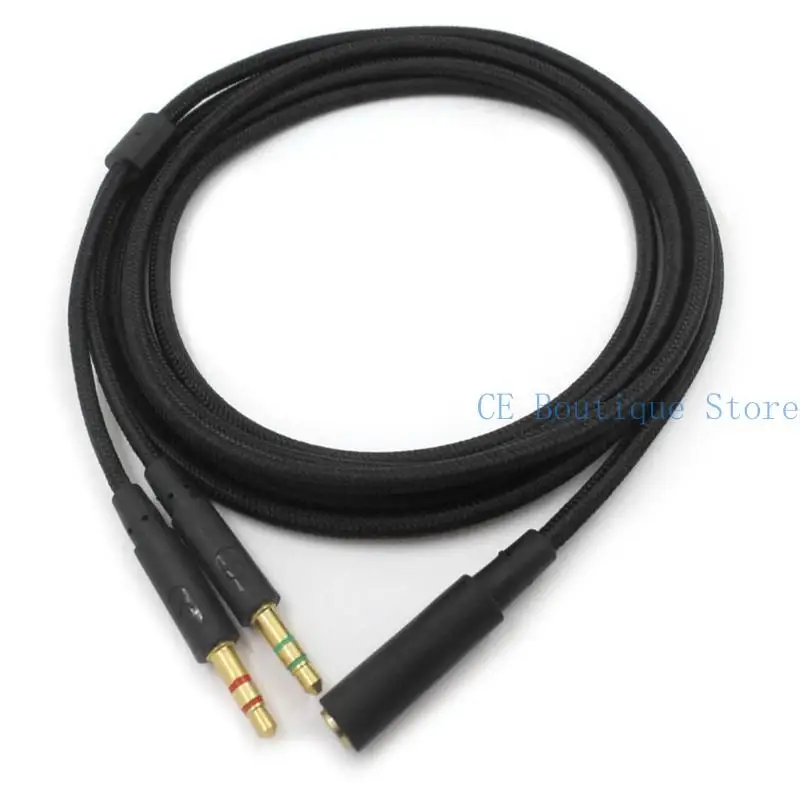 Replacement 3.5mm 2 in 1 Gaming Headset Extend Cable For HyperX Cloud II/for