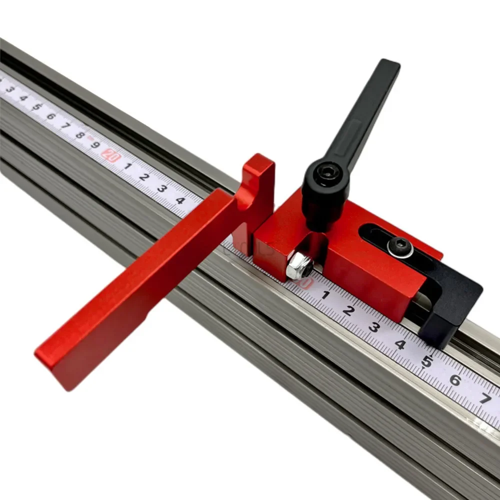 Aluminium Profile Fence 75 Type Miter Track T-track Slider Stop Locator Woodworking T-Groove Miter Track Connector Fence Stoppe