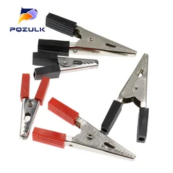 10PCS Insulated Crocodile Clips 35MM 50MM Plastic Handle Cable Lead Testing Metal Alligator Clips