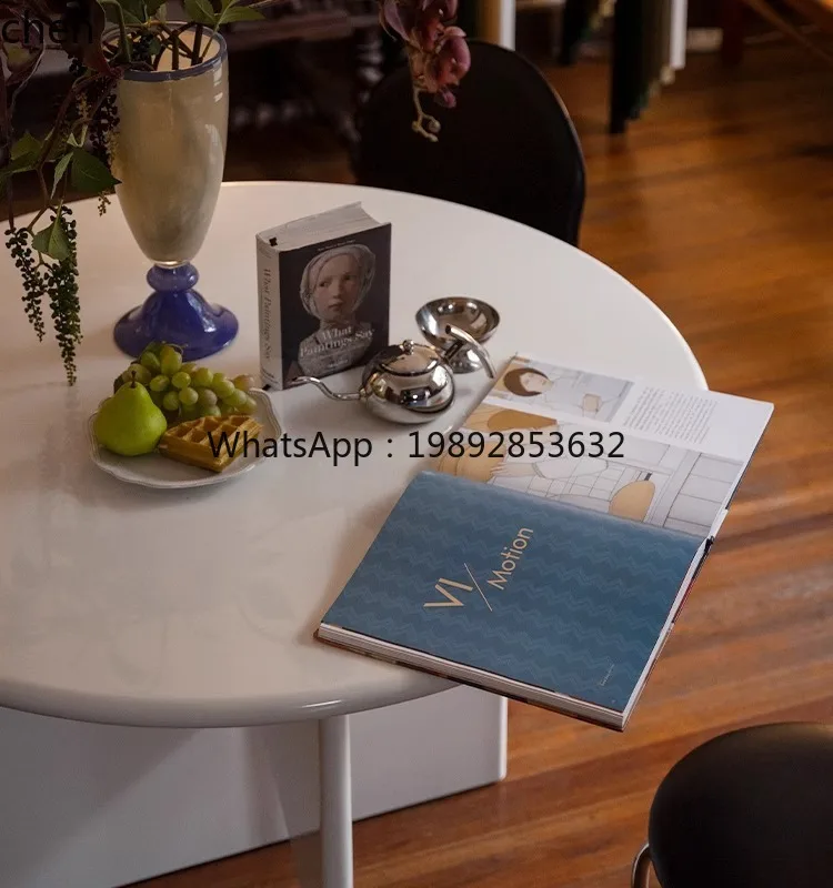 CB1   terrazzo table living room household solid wood dining table small apartment round eating table simple