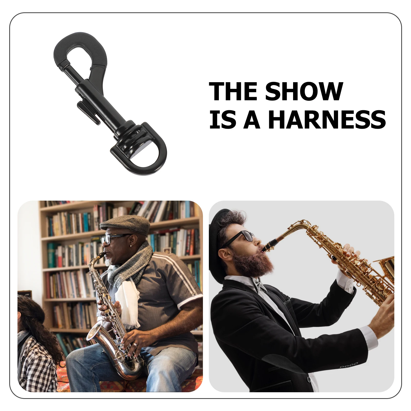 

Saxophone Strap Hook Black Swivel Snap Hooks Durable Iron Material Lightweight Essential Accessory Compatible Small Flags