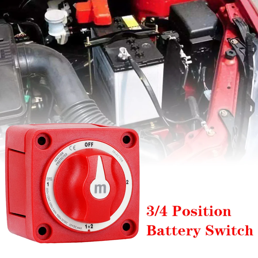 3/4 Position M-Series Switch Cut Single Dual On/Off Marine Boat 12-48V 100-300A Battery Switch Isolator Disconnect Rotary
