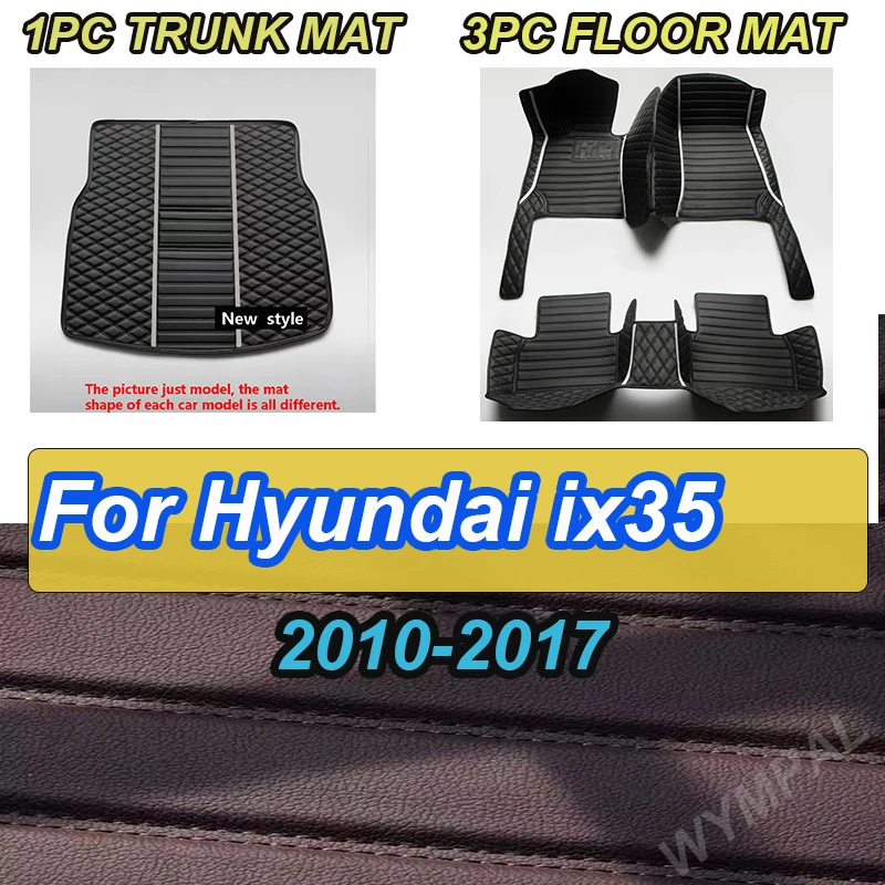 

LUXURY Carpets For Hyundai ix35 2017 2016 2015 2014 2013 2012 2011 2010 Car Floor Mats Auto Interior Accessories Leather Rugs