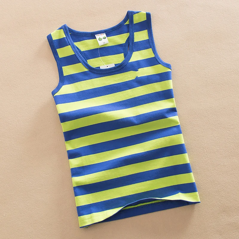 2022 Summer Tank Top For Girls Striped Children Undershirt Cotton Kids Underwear Model Teenager Camisole Baby Singlets Clothing