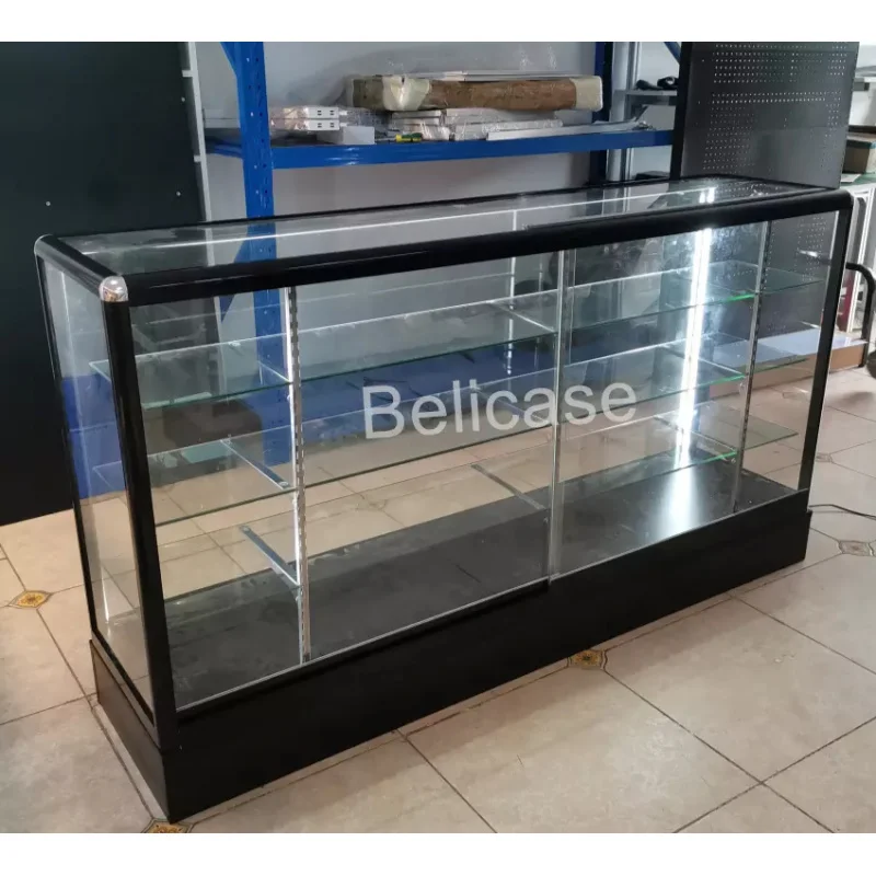 customized.Showcase Jewelry Glass Display Lockable Show Displays with Led Lights Retail Smoke Shop