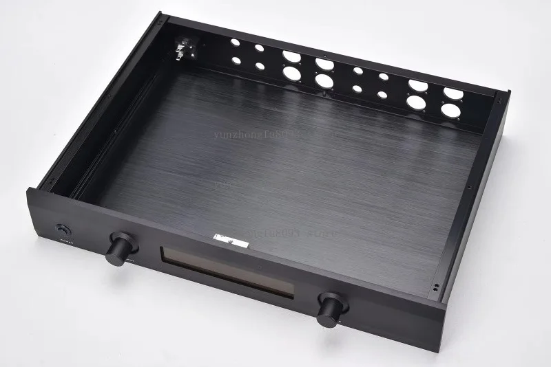 P-5 Black All Aluminum Preamp Enclosure, XLR Amplifier Chassis HiFi DIY Case for Preamplifier and Audio Projects
