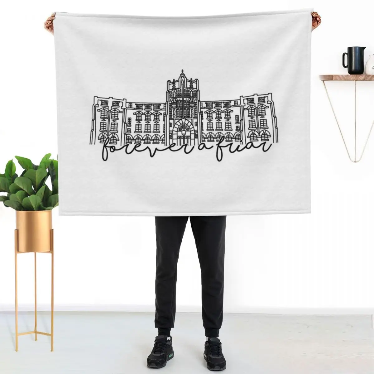 

Forever a Friar Providence College Harkins Hall Throw Blanket Lightweight Warm Blanket for Indoor Outdoor Use