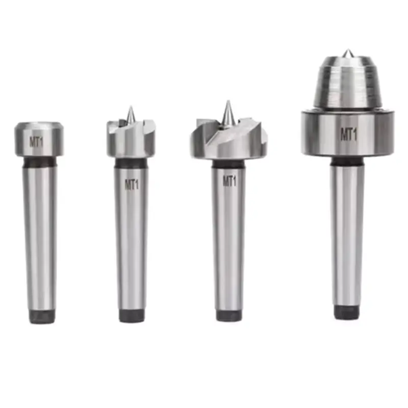 AB66-4Pcs Set MT1/ MT2 Spur Live Center Drive Spur Driver Dead C Enter With Wooden Case For Metalworking Wood Lathe Turning
