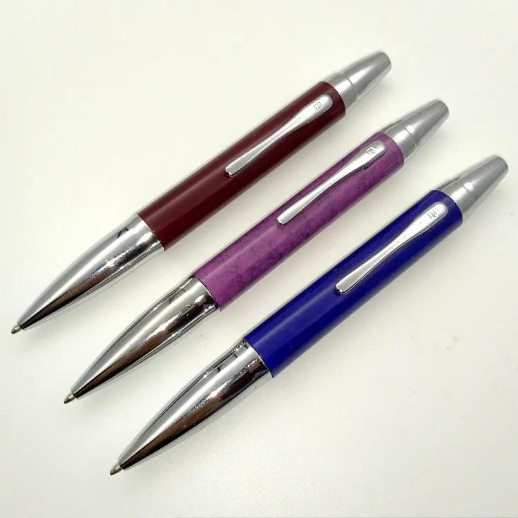 P17 German Retro Gen Pen Pierre Cardin Ballpoint Pen Glossy Silver Rod Rotating Core Collection Elegant Business Executive Gift