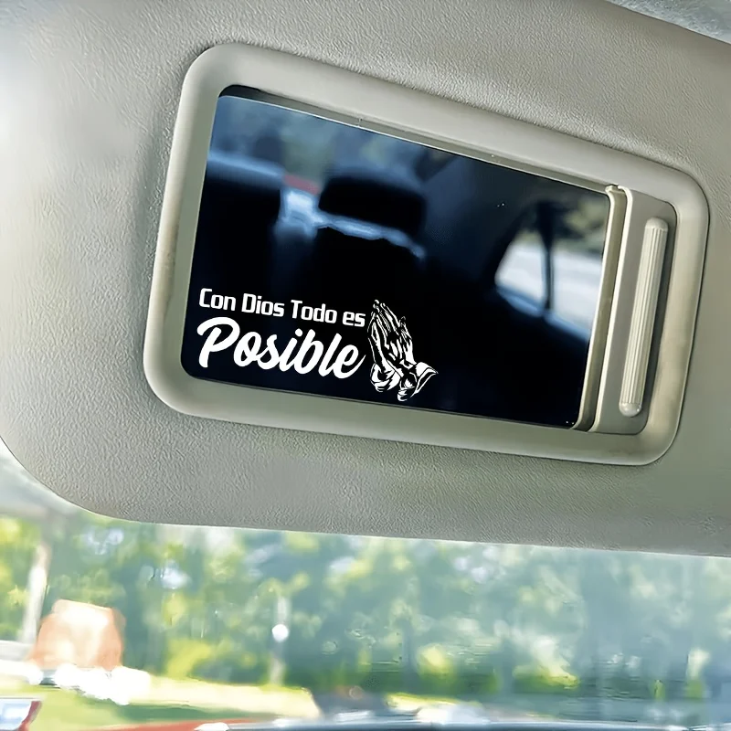Faith Quote Sticker Set 3PCS With God All Things Are Possible Vinyl Decals for Car Mirror Motorcycle Laptop Cup Window Decor