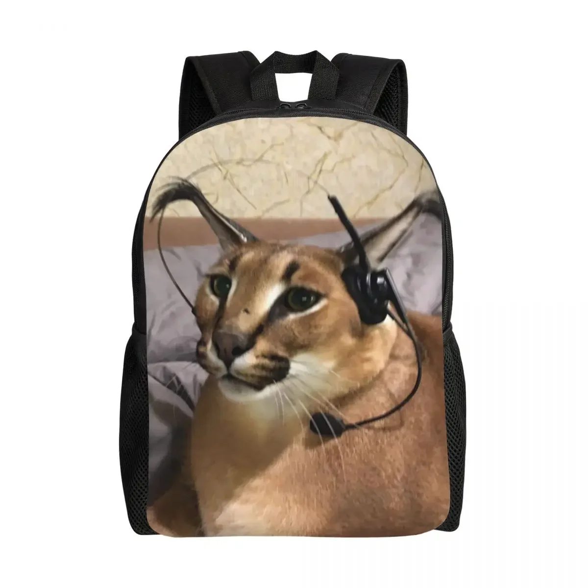 Customized Big Floppa Travel Backpack Women Men School Computer Bookbag Funny Caracal Cat College Student Daypack Bags