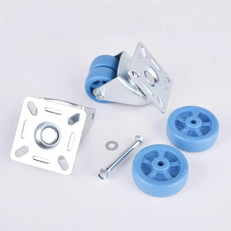 4Pcs Dual-Row PA Casters 1.5 & 2 Inch Low Center of Gravity for Refrigerator Stand Tray Washing Machine Base Rolling Casters