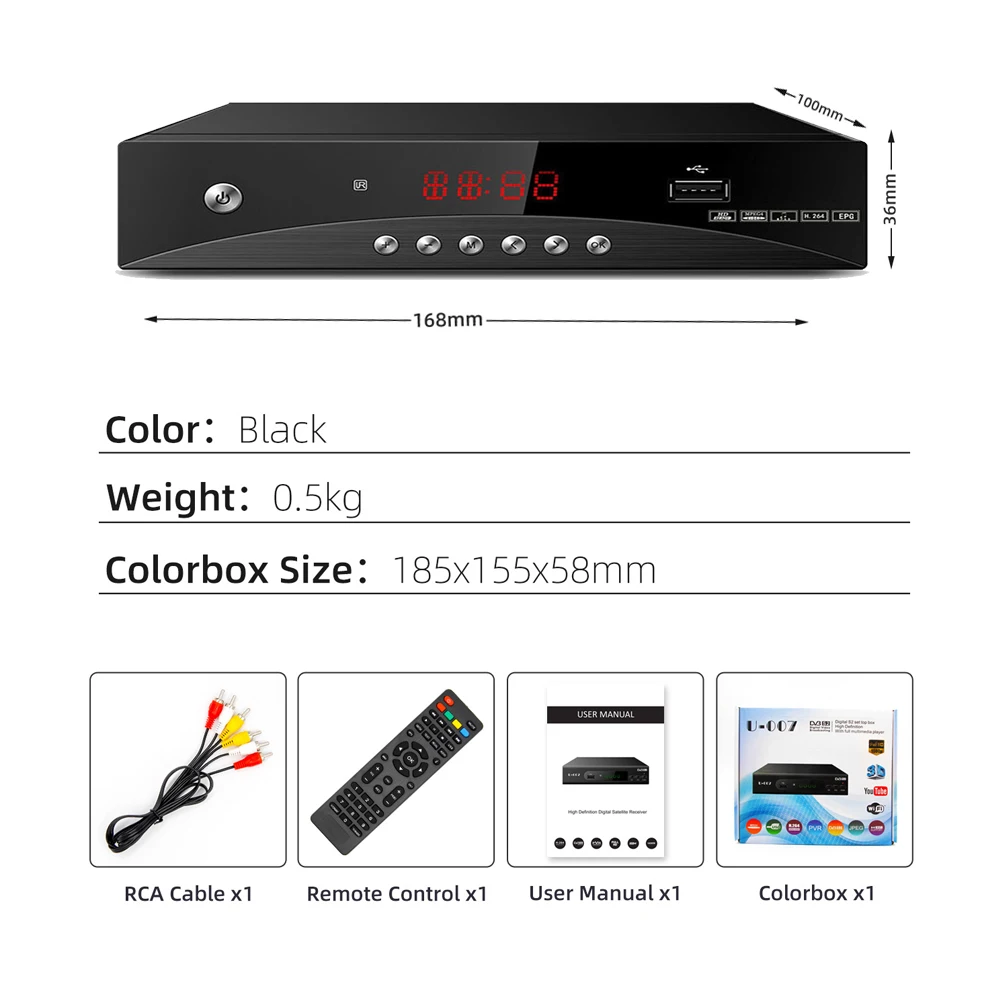 FTA DVB-S2 수신기 셋톱박스 HD 디지털 위성 TV 수신기 H.264 지원 WIFI DVB S2 튜너 SAT 디코더