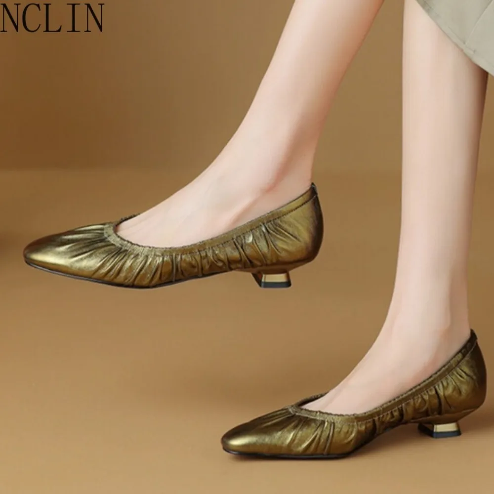 2026 new flat Mary Jane women's shoes spring Pointed head non-slip female Single Shoes large size soft dance bean shoes women