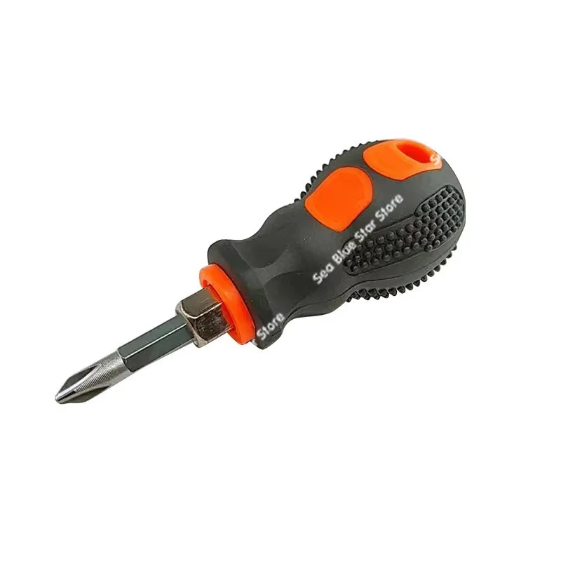 Radish Head Hardware ToolRubber Handle One-word Cross Dual-purpose Screwdriver Mini Thread
