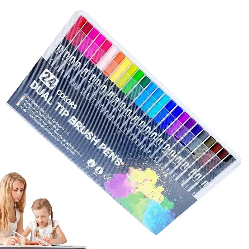 Color By Number Adult Coloring Book Drawing Development Books Quick-drying Double-Sided Watercolor Pencil Set Drawing Learning