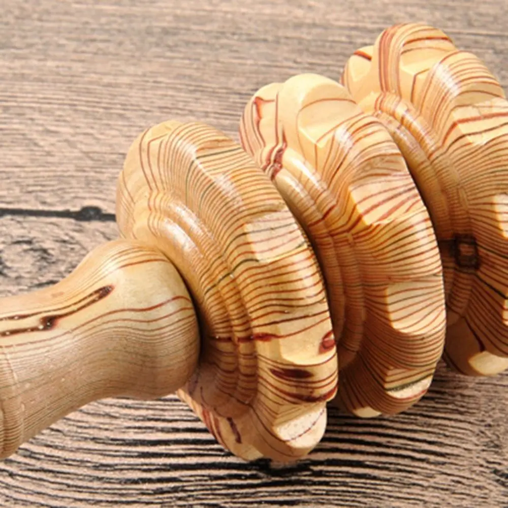 

Multi-purpose Wooden Massager Roller Handheld Muscle Release Massager Stick 9-Wheel Muscle Relax Abdominal Massager Men