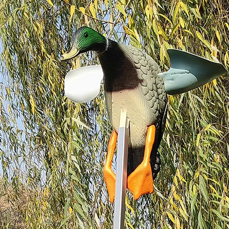 Outdoor Motorized Spinning-Wings Duck Decoy Hunting Bait Ducks Wear Resistant Wind Moving Ducks Hunting Ducks