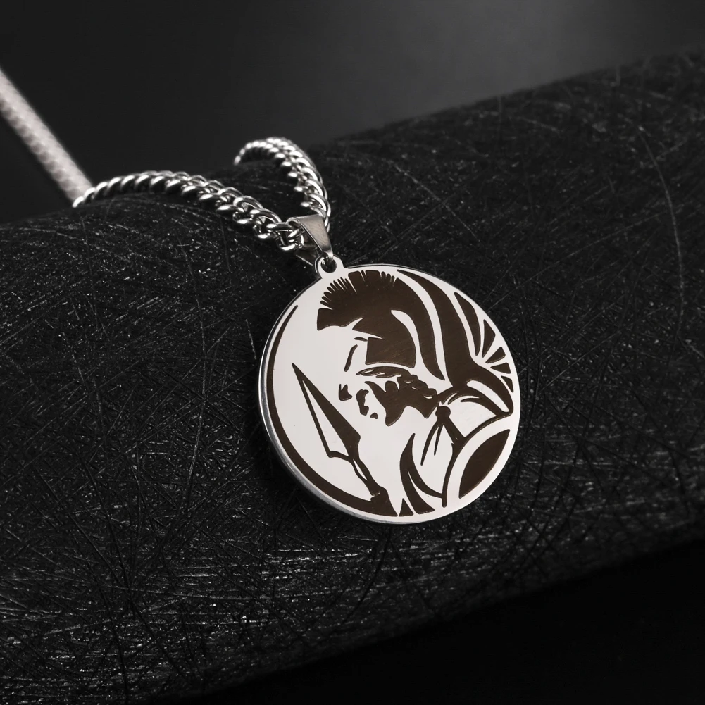 Dawapara Vintage antike griechische Krieger Anhänger ägyptische Göttin Athene Aphrodite Artemis Apollo Symbol Edelstahl Amulett – Detail 5