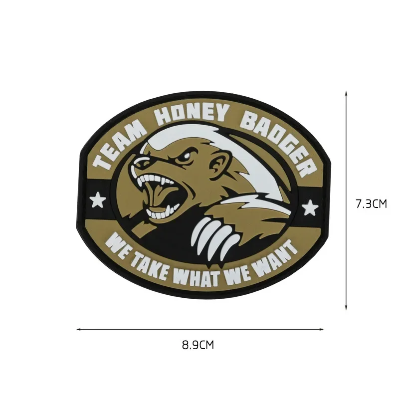 TEAM HONEY BADGER Patch Military Tactical Hook and Loop Patches for Clothing Armband 3D Stickers on Backpack Jacket Badge