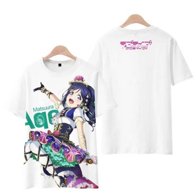 Anime Print LoveLive Sunshine Aqours Kawaii 3d T-shirt Men Women T Shirts Tops O-neck Short Sleeve T-shirts Tee Shirt Sweatshirt