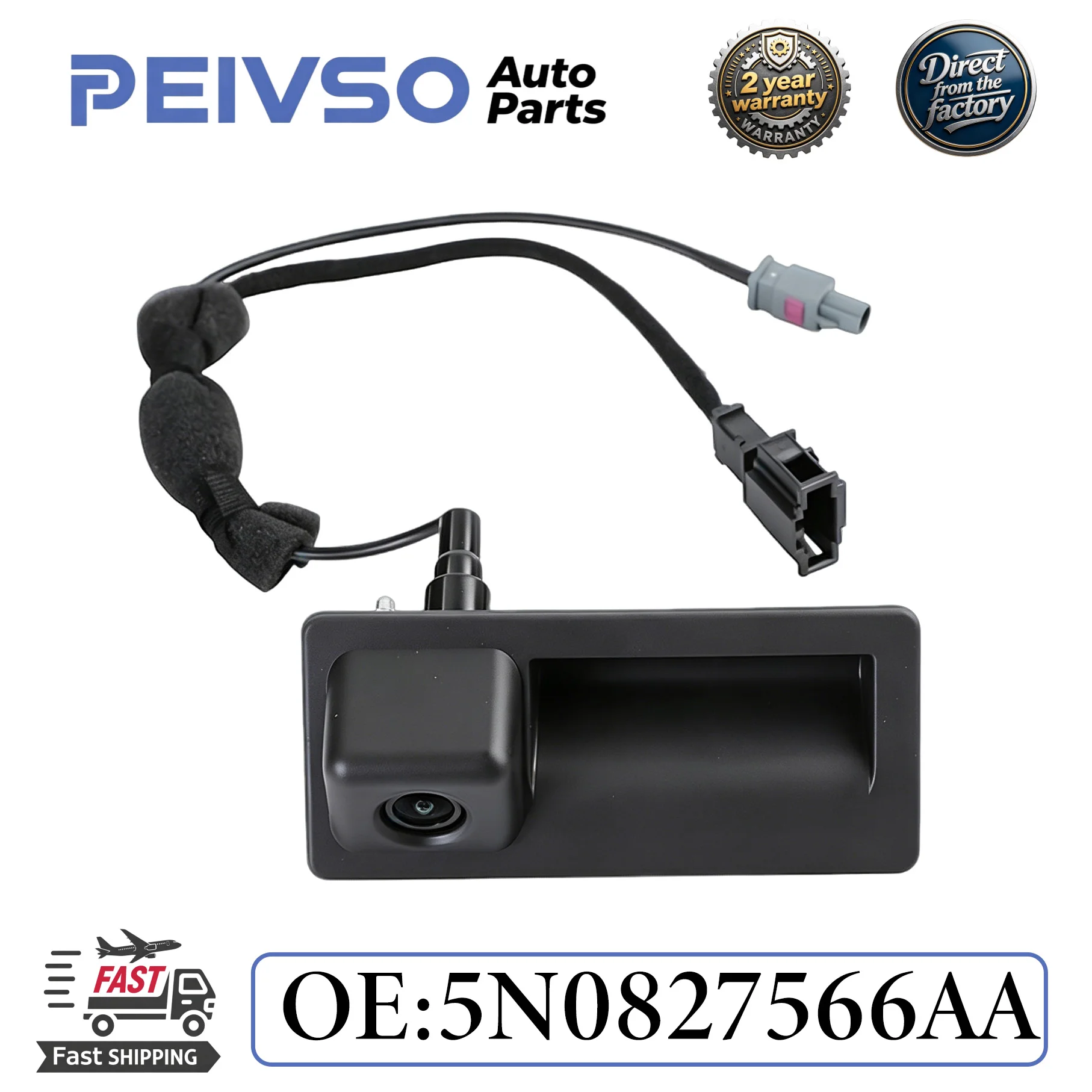 PEIVSO 5N0827566AA For Audi A4 A5 A6 Allroad Q3 Q5 S3 S5 Car Trunk Release Handle W/ Backup Camera 5N0827566C 5N0 827 566 AA