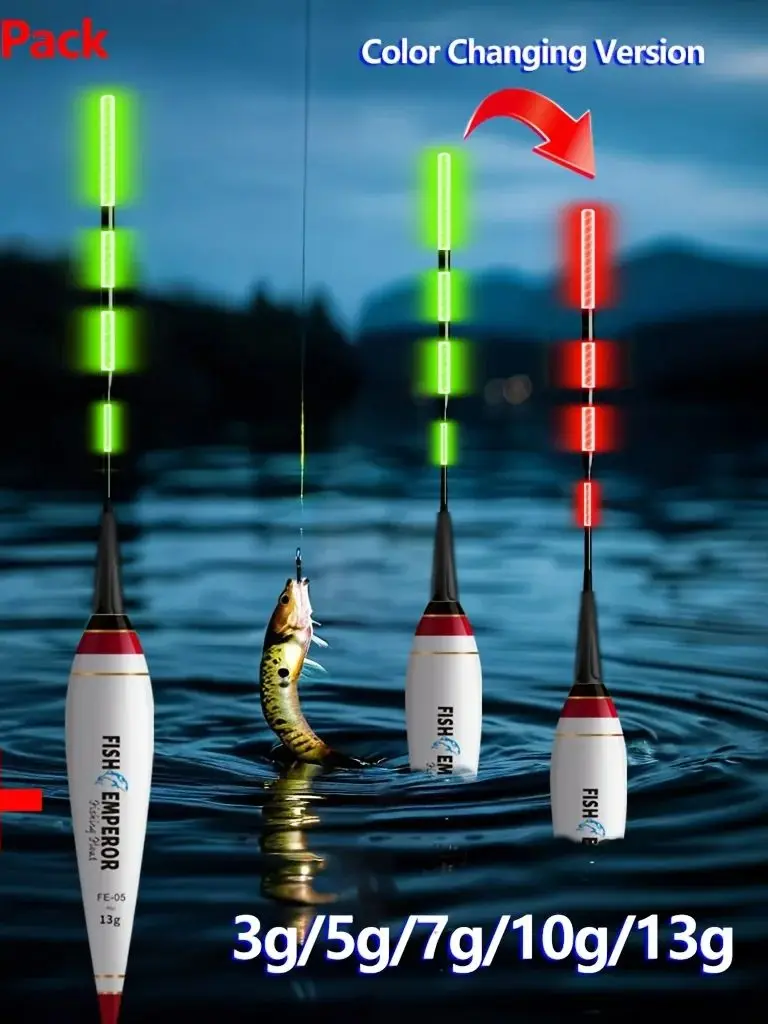 Bite Float 2 stuks Intelligente kleurveranderende elektronische visserijvlotter LED lichtgevende rotsvissen Europese karpervisgroep - afbeelding 2
