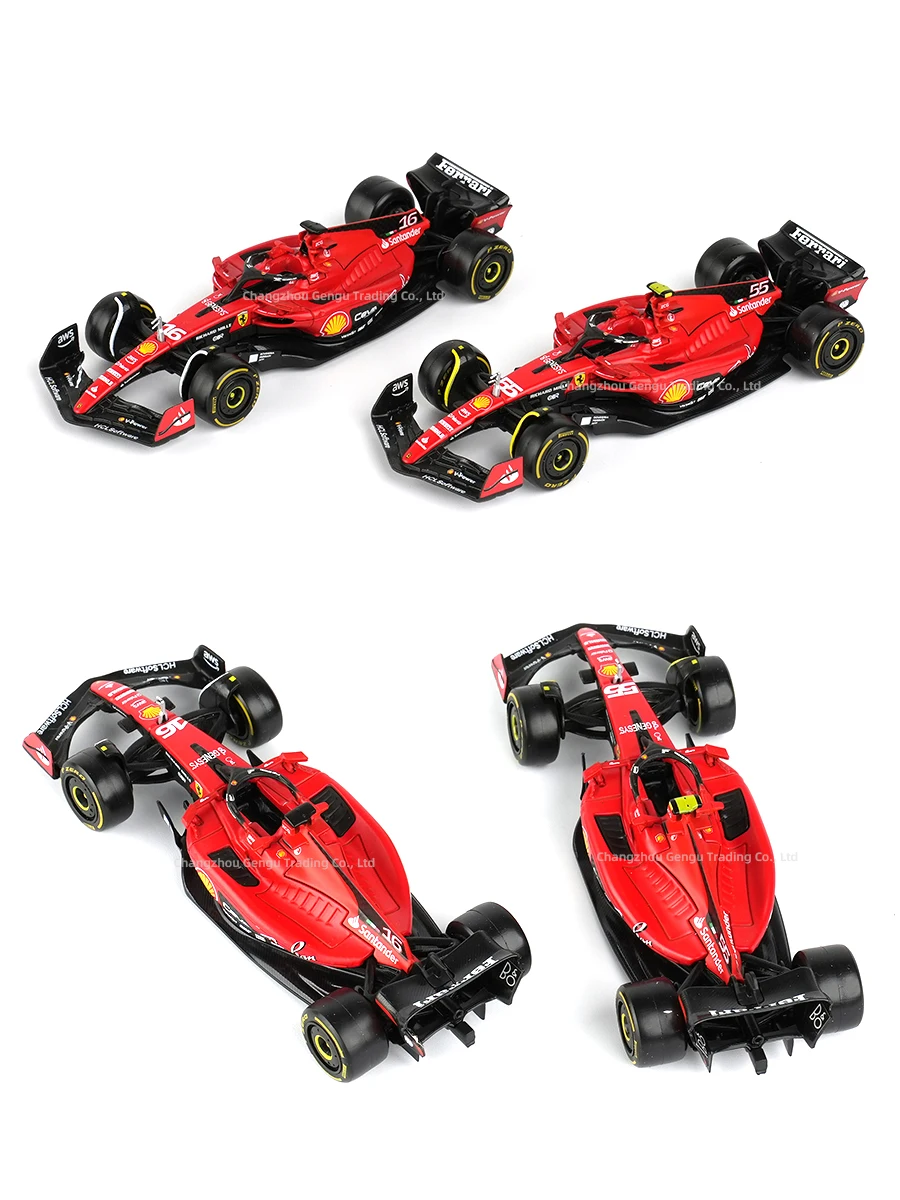 Bburago 1:43 2023 Ferrari SF23 # 16 # Coche de fórmula de carreras 55 F1, simulación estática, modelo de aleación fundida a presión