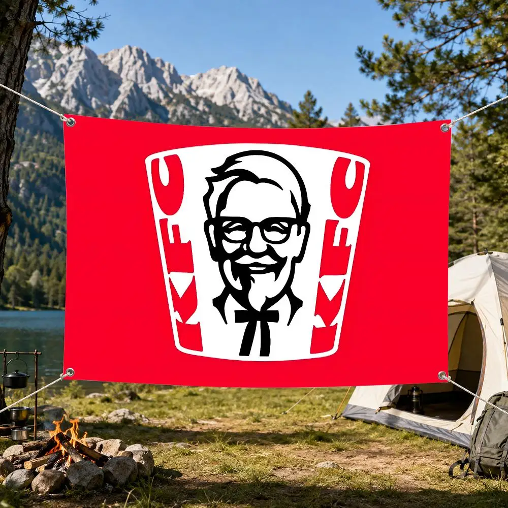 Fried chicken burger brand Flags Aesthetic Wall Tapestry Printed Wall Hanging Living Room Party Outdoor Decor