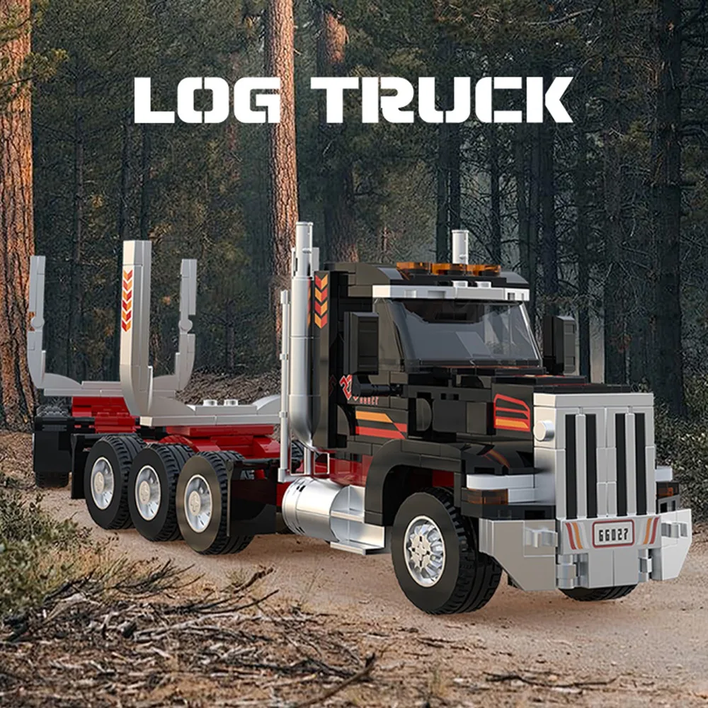 445PCS Amerikanischen Lkw Kopf Holz Transport Auto Modell Bausteine Set Desktop Display Bildungs Bau Spielzeug Geschenk