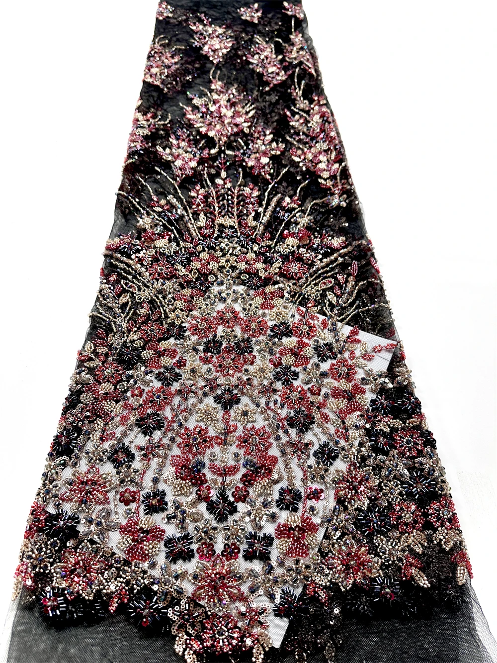 

Luxurious African Lace Fabric Sequins Beads Embroidery Groom Nigerian 2026 High Quality French Net Tulle Lace Fabric For Sewing