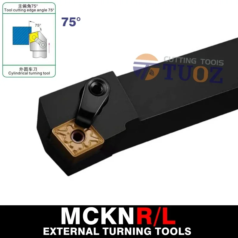 

TUOZ External Turning Tool MCKNR MCKNL MCKNR2525M16 MCKNL2525M16 25MM Turning Lathe Tool Holder for CNMG160608 Inserts