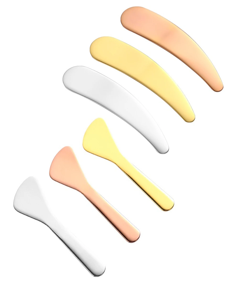 Halve maan vorm gezichtscrème lepel 304 roestvrij staal gezichtsmasker lepel schoonheid huidverzorging tool