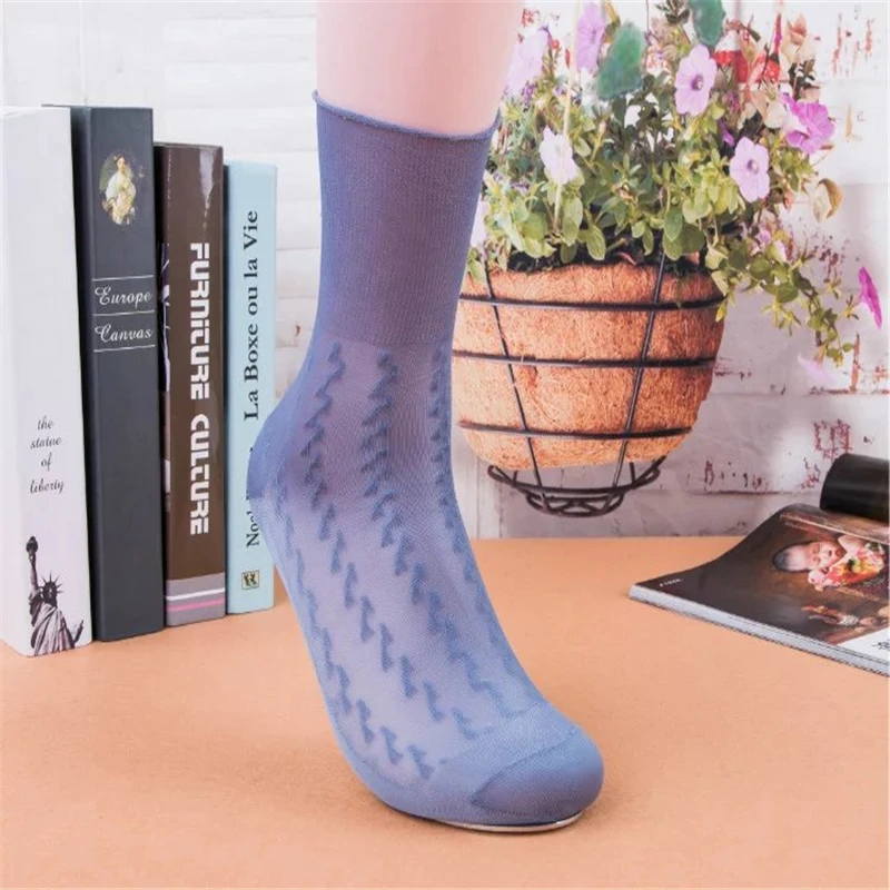 10 Pairs/Men\'s Socks Men Quality Double Bottom Nylon Socks Man Suit Formal Dress Thin Short Silk Stockings Male Sock Wholesale