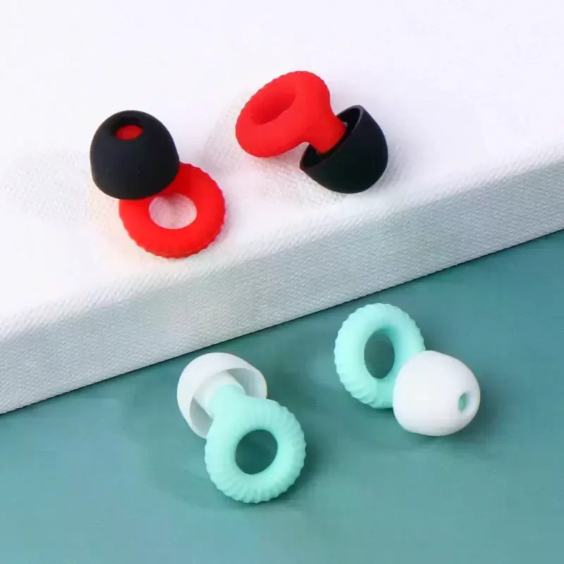 1 مجموعة رقيقة جدا حلقة شكل النوم المعونة سدادات قابلة لإعادة الاستخدام سيليكون الأذن التوصيل مقاوم للماء السباحة سدادة الأذن الحفل حماية السمع #3