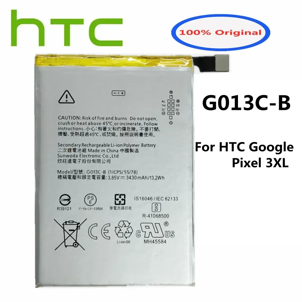 

New 100% Original Battery G013C-B For HTC Google Pixel 3 XL 3XL Pixel3 XL 3430mAh Phone Replacement Batteries Battery