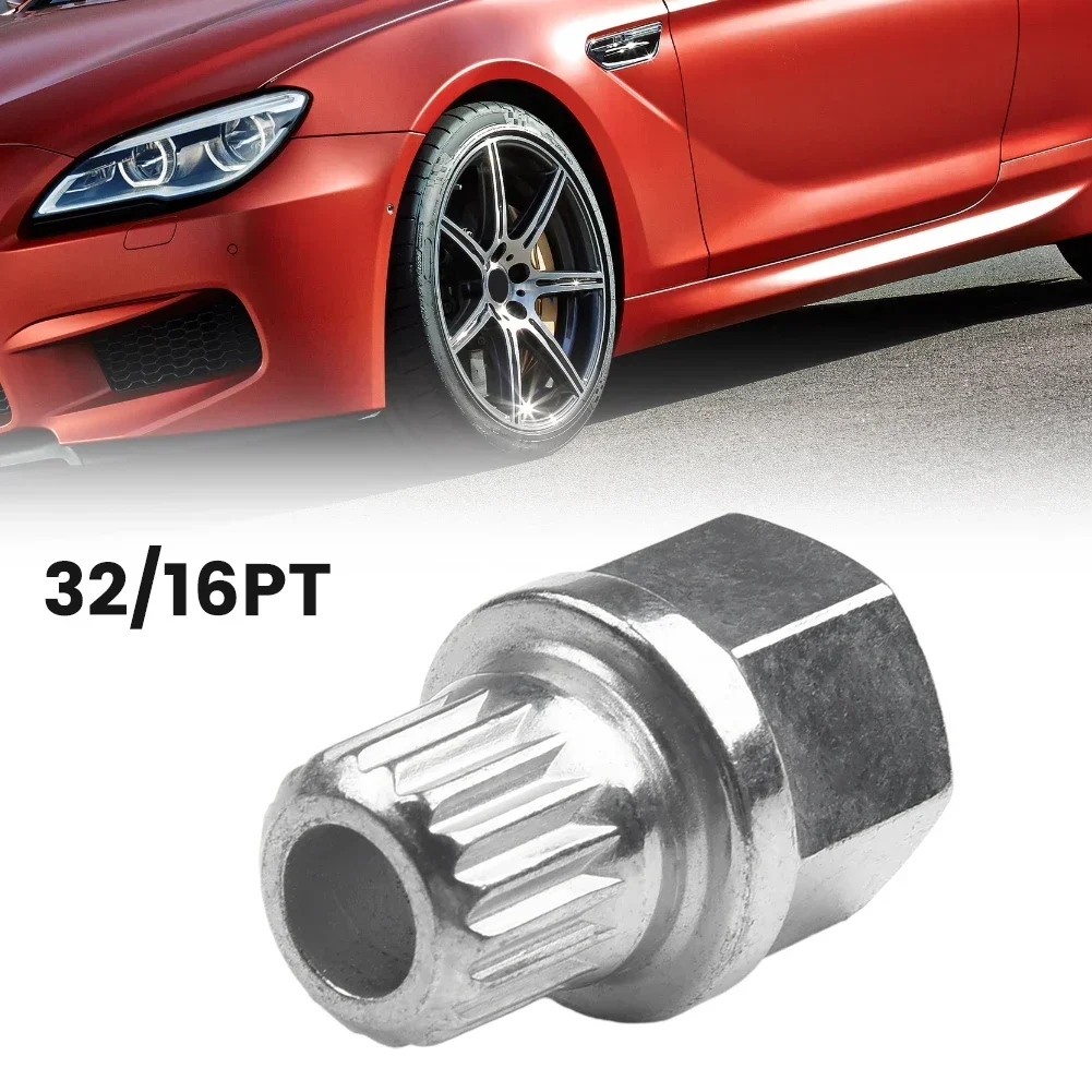 Car 32/16PT Hollow Car Tire Anti-Theft Wheel Lock Lug Nut Screw Removal Key Tools For BMW Steel Accessories