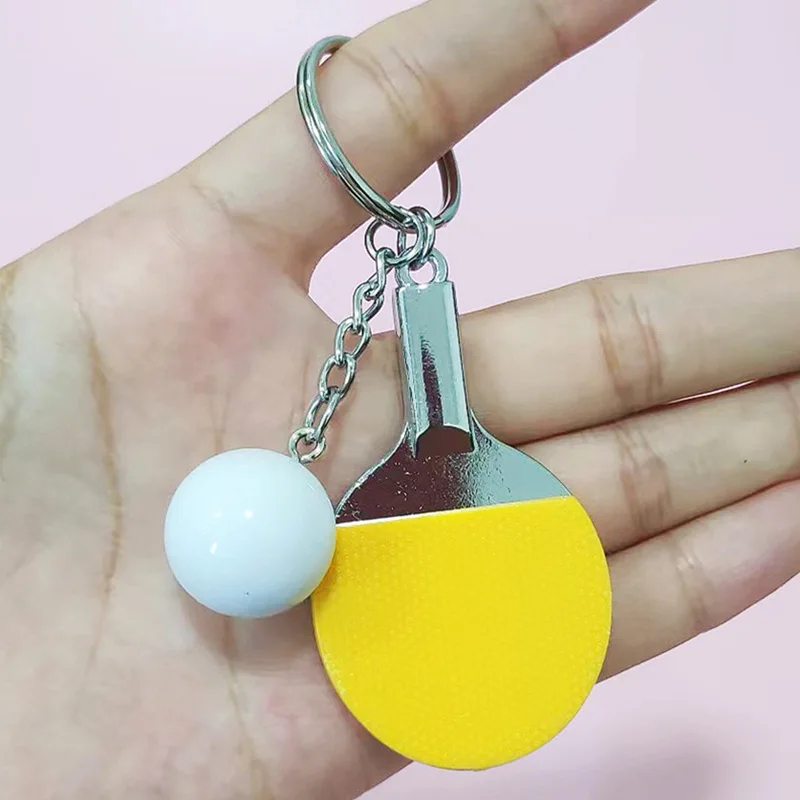 Mini imitazione pallina da ping pong portachiavi creatività pendente concorso souvenir portachiavi per auto accessori regalo per gli amici