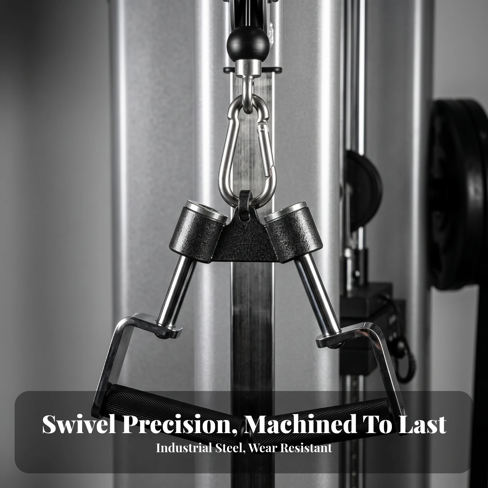 Rotating Gym Handle Smooth Motion doubleGrip Cable Handle Lat Pulldown Bar with Rotating Center Sturdy Fitness Equipment