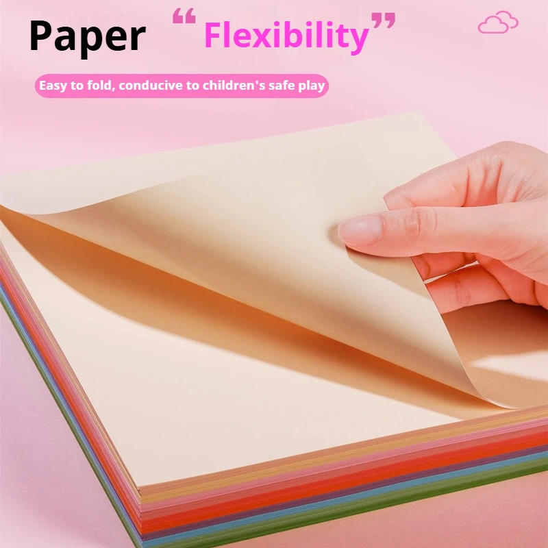 100/200/300pcs Square Origami Paper Double Sides Solid Color Folding Paper Multicolor Kids Handmade DIY Scrapbooking Craft Decor