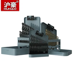 HUHAO Metal Drill Set with Metal Case HSS M35 Cobalt Metric Twist Drill Bits for Stainless Steel Aluminum Wood Metal Drill